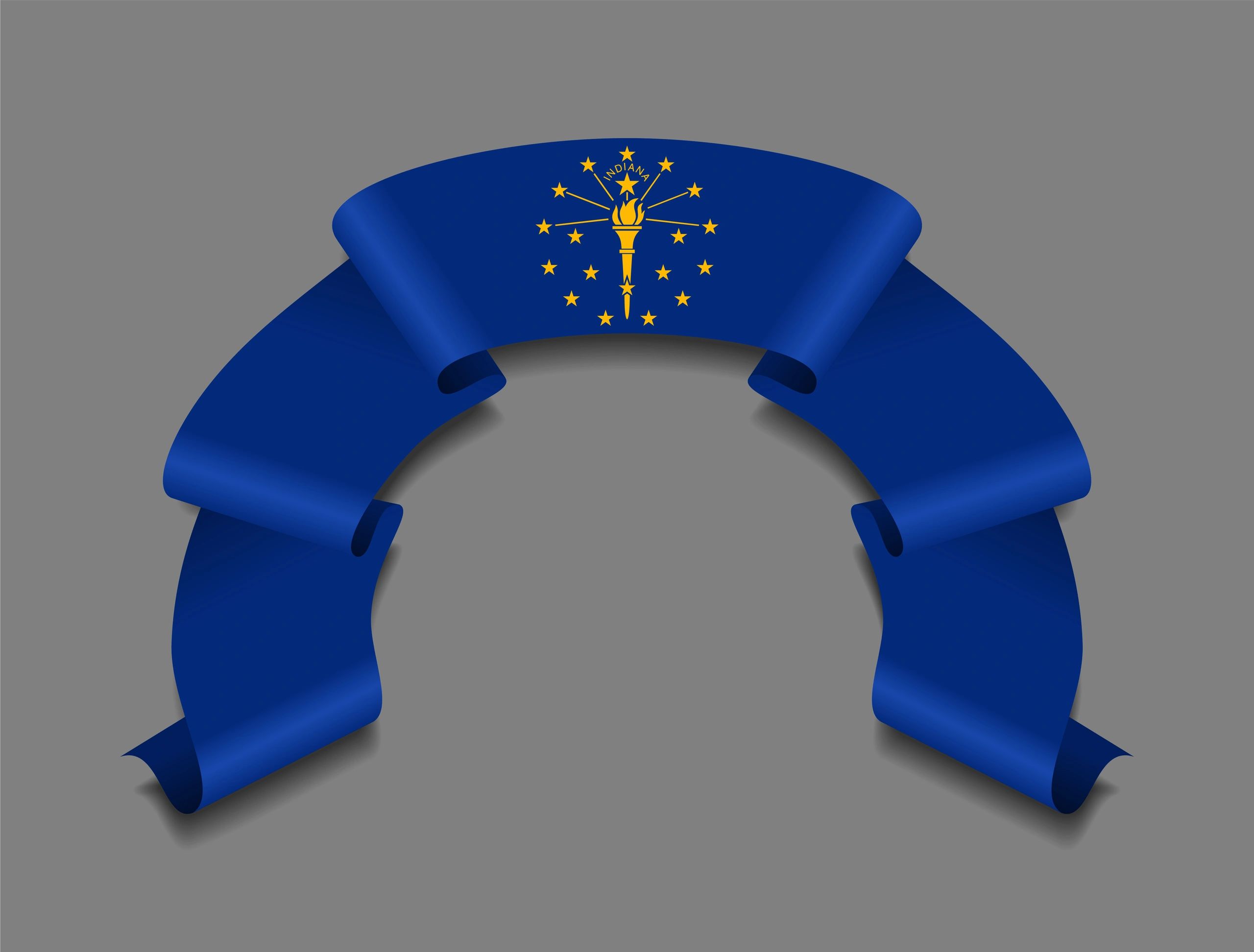 Indiana state flag with the state seal in the center